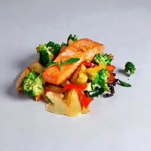 Salmón en Verduras