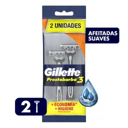 Máquinas de Afeitar Desechables Gillette Prestobarba3 Comfortgel 2 uds