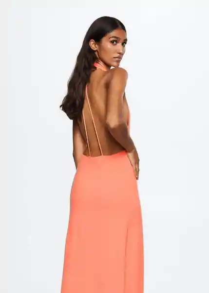 Vestido Tiza Salmon Talla L Mujer Mango