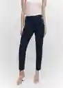 Pantalón Botones Navy Talla 32 Mujer Mango