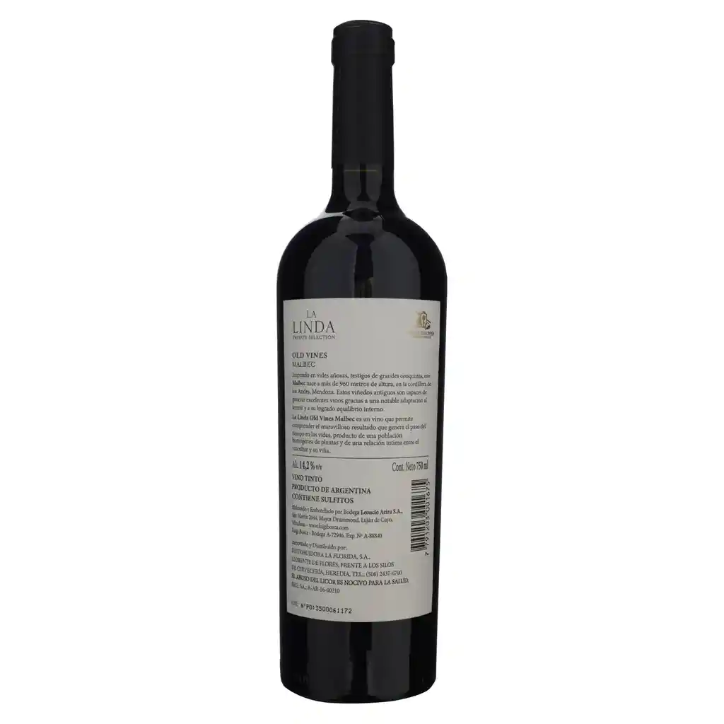 La Linda Finca Vino Tinto Old Vines Malbec Botella