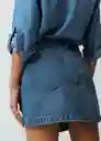 Falda Fungi Mujer Azul Indigo Medio Talla 12 Naf Naf