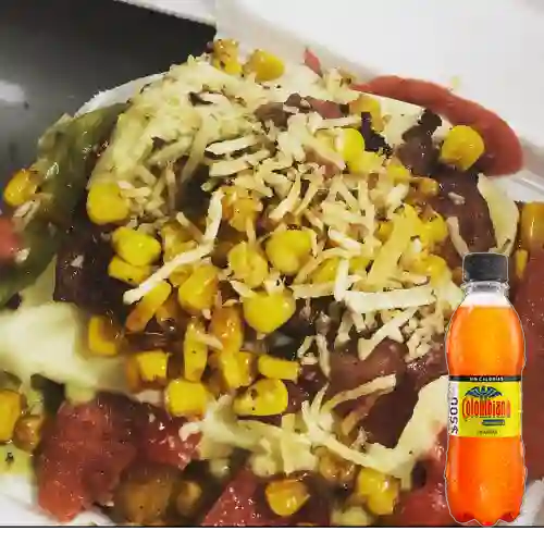 Salchipapa Salchipalmeras +Colombiana Ligera 250ml