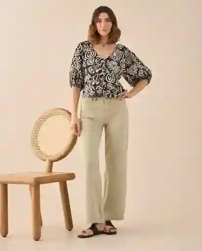 Pantalón Beige Perlado Claro Talla 12 631G025 Esprit