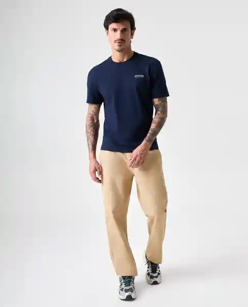 Camiseta Hombre Azul Talla M 842G000_AZU194024 Americanino