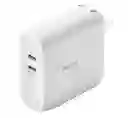 Belkin Cargador de Pared Gan Dual Usb-C 50W/18W BlaNco