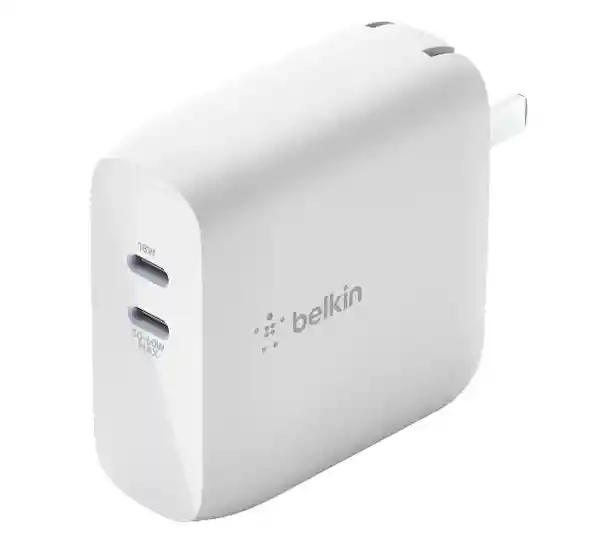 Belkin Cargador de Pared Gan Dual Usb-C 50W/18W BlaNco