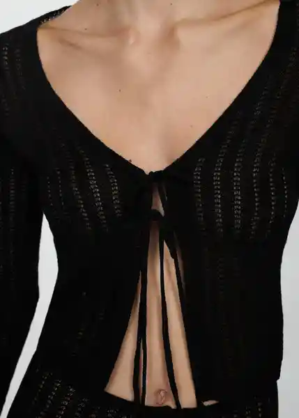 Cárdigan Toledo Negro Talla 18 Mujer Mango