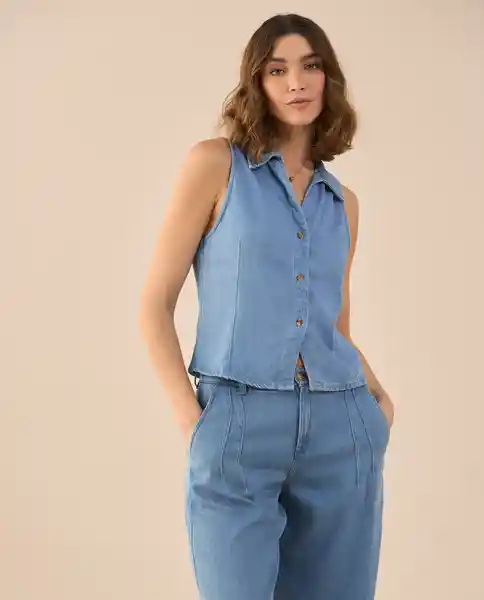 Camisa Azul Cielo Claro Talla M 411G031 Esprit