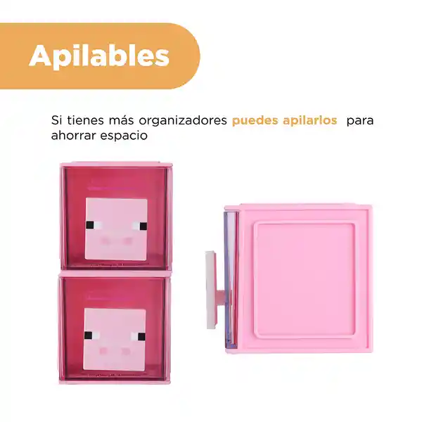 Caja Almacenamiento Pequeña Cerdito Serie Minecraft Rosa Miniso