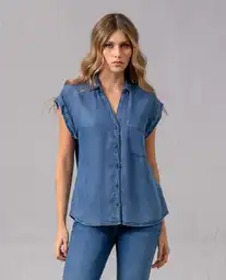 Camisa Mujer Azul Talla L 19227 Rifle