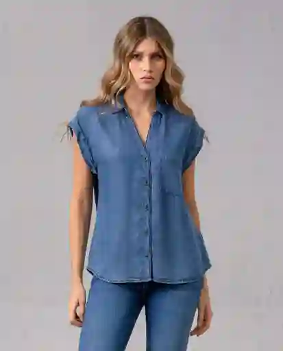 Camisa Mujer Azul Talla L 19227 Rifle