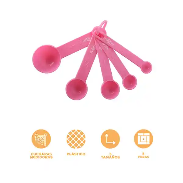 Juego de Cucharas Medidoras Serie Mis Pastelitos Rosa Miniso