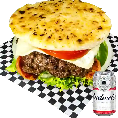 Combo Arepaburger + Budweiser 269ml