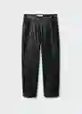 Pantalón Croco Negro Talla 44 Mujer Mango