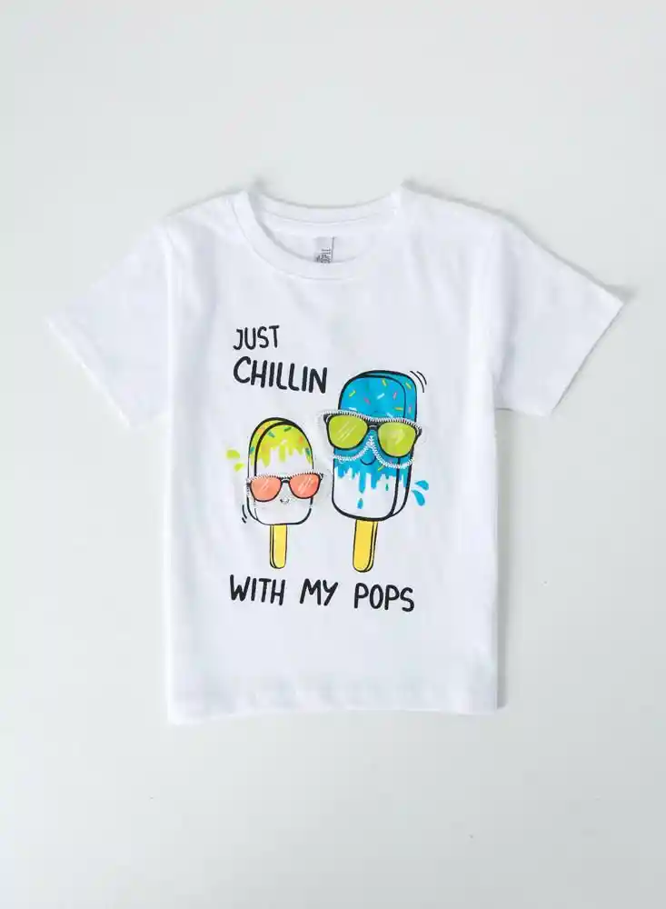 Camiseta Manga Corta 6/9 Meses-blanco