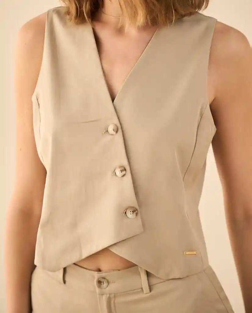 Camisa Beige Pardo Claro Talla S 412G002 Esprit