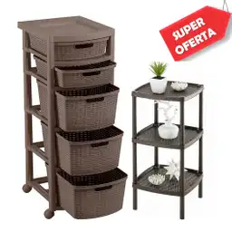 Rimax Cajonero Rattan Mocca 2P3G