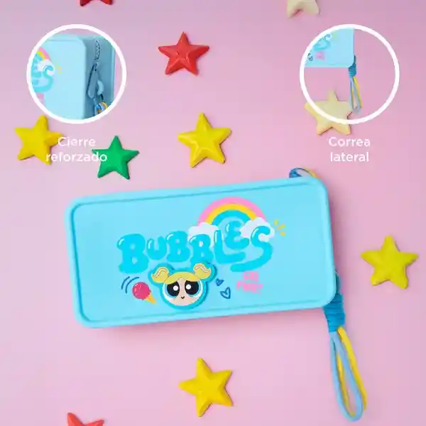 Cosmetiquera Cuadrada Serie Chicas Súper Poderosas Azul Miniso