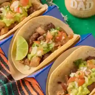 Tacos X 3 Res + Chicharron