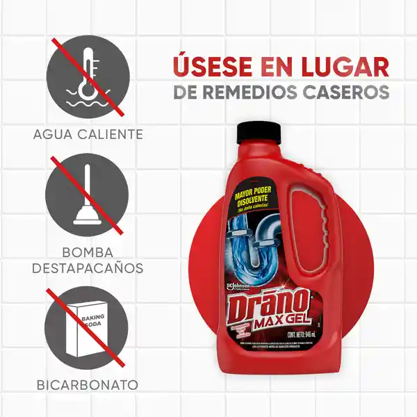 Drano Max Gel Destapa Caño Líquido 946 mL