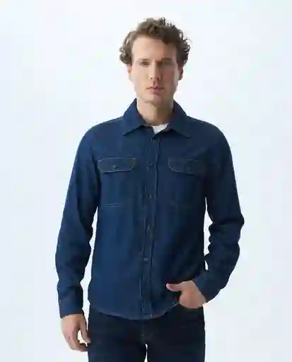 Camisa Unisex Hombre Azul Oscura Talla L Chevignon