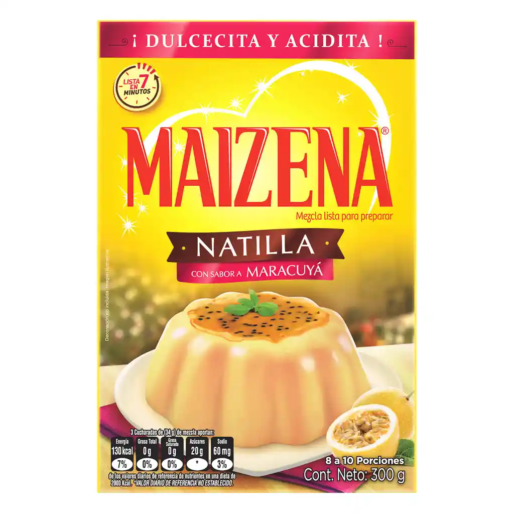 Maizena Mezcla para Preparar Natilla Sabor a Maracuyá