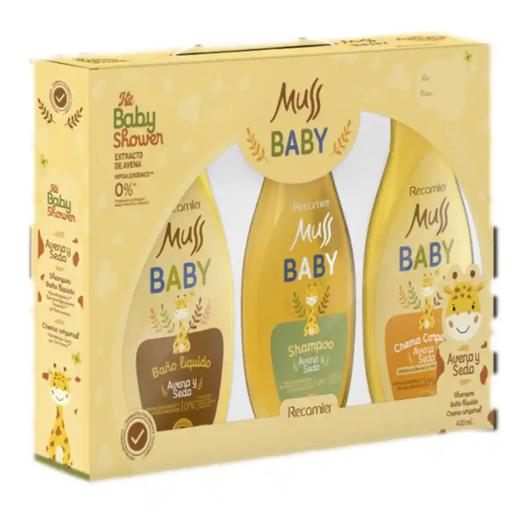 Kit Baby Shower Muss Shampoo + Bano Liquido + Crema Corporal