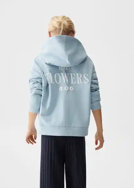 Sudadera Flowers Niñas Celeste Talla 10 Mango