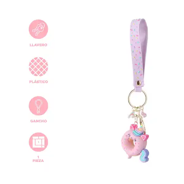 Llavero 3D de Dona Unicornio Serie Mis Pastelitos Miniso