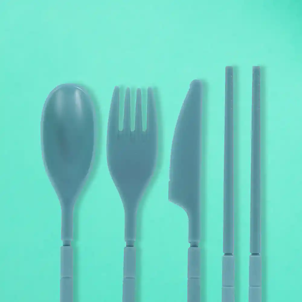 Miniso Kit de Cubiertos de Plástico Desarmables Verde