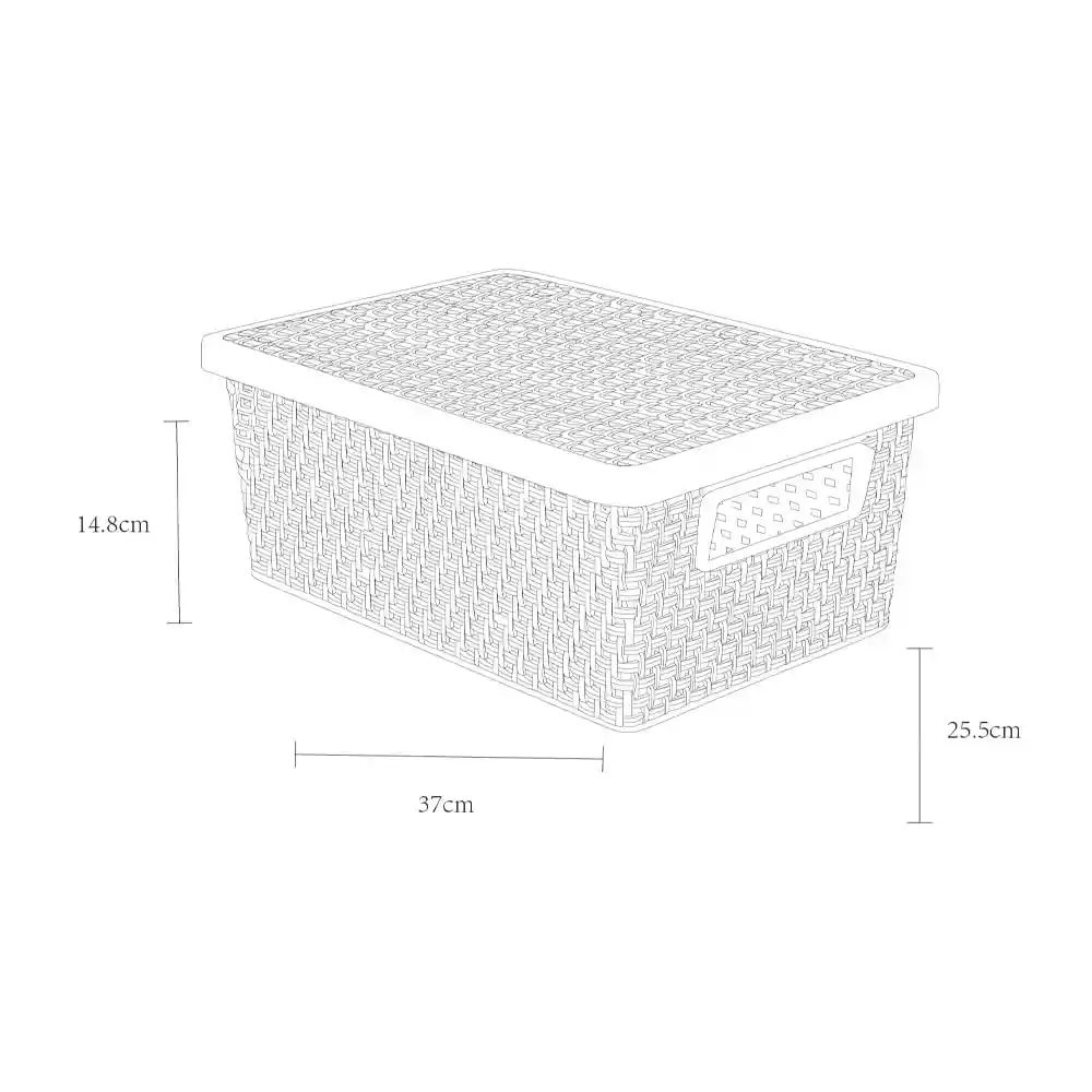 Caja Calada Tejido Con Tapa Bicolor