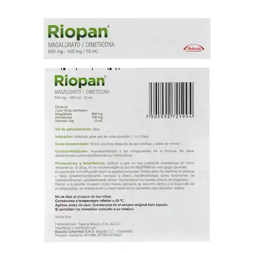 Riopan Gel Oral (800 mg) (100 mg)