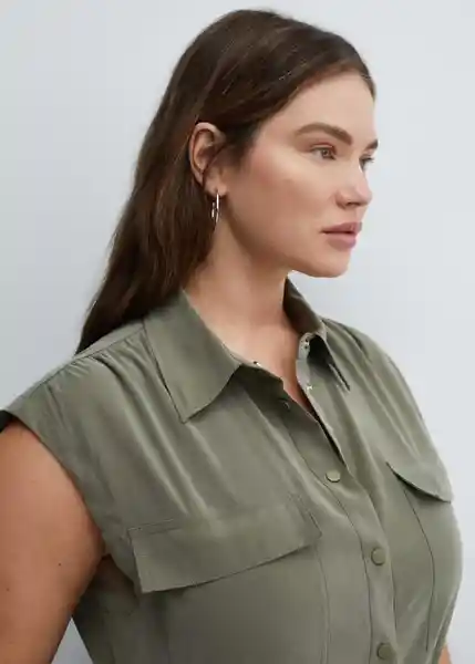 Enterizo Mono Daily Khaki Talla L Mujer Mango