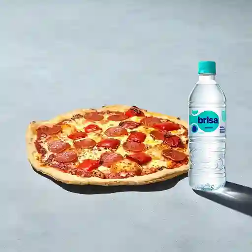 Combo Pizza de Pepperoni + Brisa Sin Gas 600ML