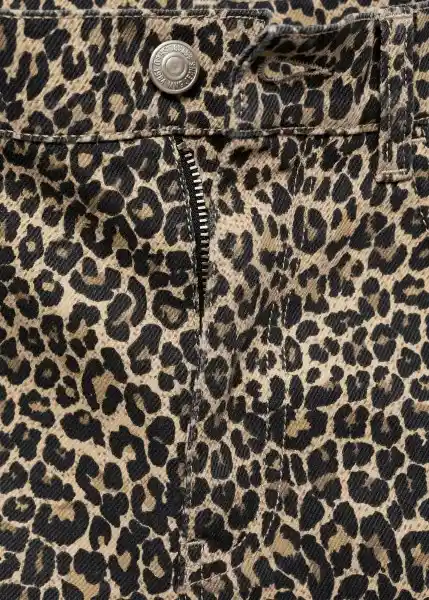 Short Leopard Marrón Talla 38 Mujer Mango