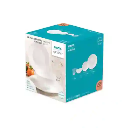 Vajilla Mediana 4 Puesto 16 Pz Blanco
