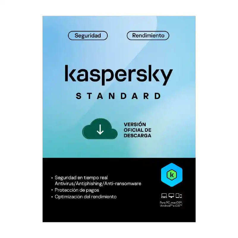 Antivirus Standard 1 Año 3 Dispositivos Kaspersky Kl1041ddcfs