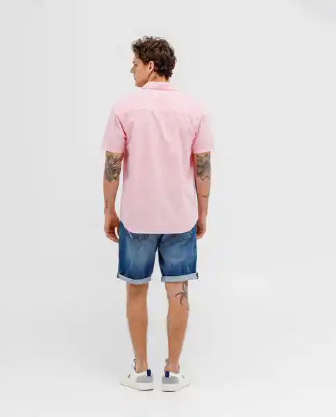Camisa Manga Corta Para Hombre Rosado Talla L Rifle110f002