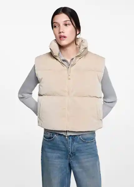 Chaleco Velvetv Beige Talla 23 Teen Niño Mango