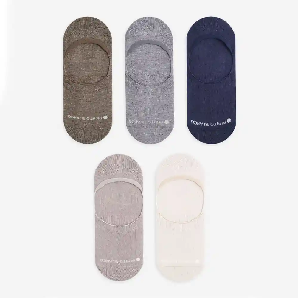 Medias Casuales Tipo Baletas Masculino Marbella X5 Punto Blanco Talla 10-12