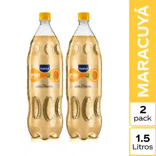  2 x Agua Saborizada Brisa Con Gas Maracuyá 1.5L