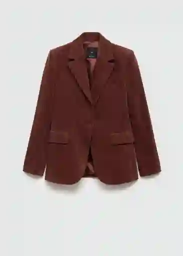 Blazer Americana Velveton Vino Talla M Mujer Mango