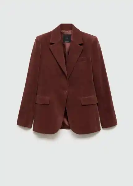 Blazer Americana Velveton Vino Talla M Mujer Mango