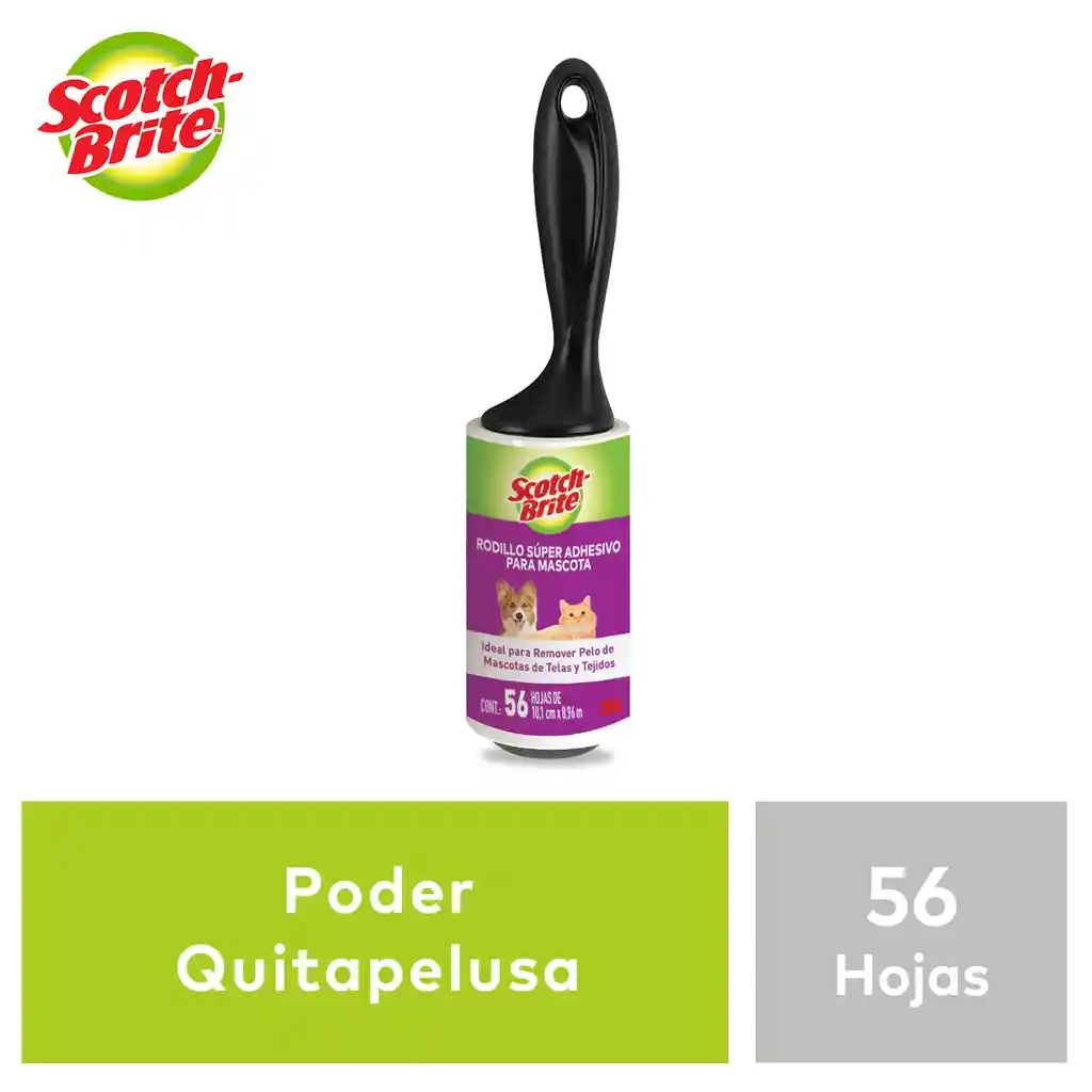 Scotch Brite Rodillo Adhesivo Quita Pelusas de Mascotas