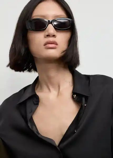 Camisa Ideale Negro Talla 18 Mujer Mango