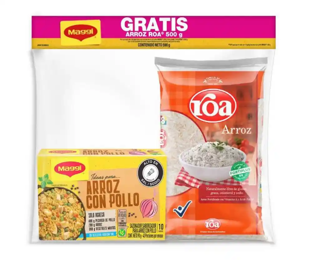 Maggi Sazonador Arroz con Pollo más Roa Arroz