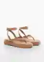 Sandalias Tila Camel Talla 39 Mujer Mango