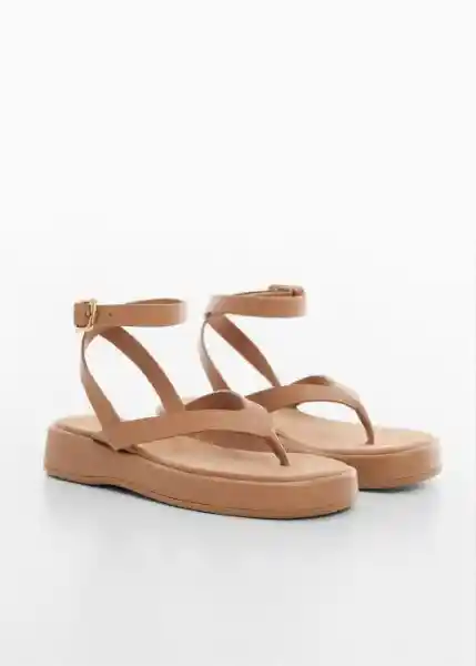 Sandalias Tila Camel Talla 39 Mujer Mango