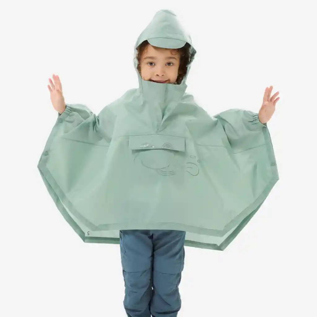 Capa Impermeable De Senderismo Para Niños De 2-4a Verde